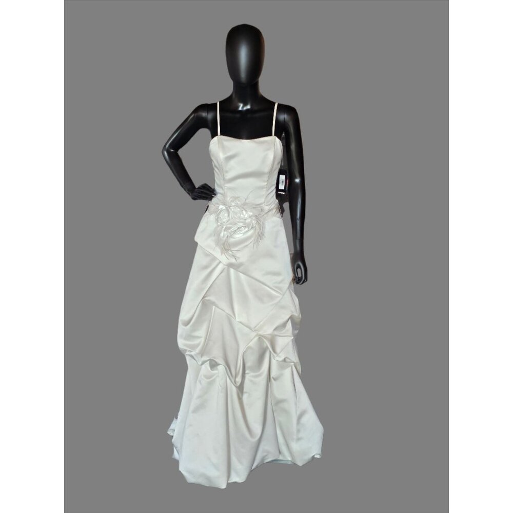 Ivory Satin Tuck Wedding Gown